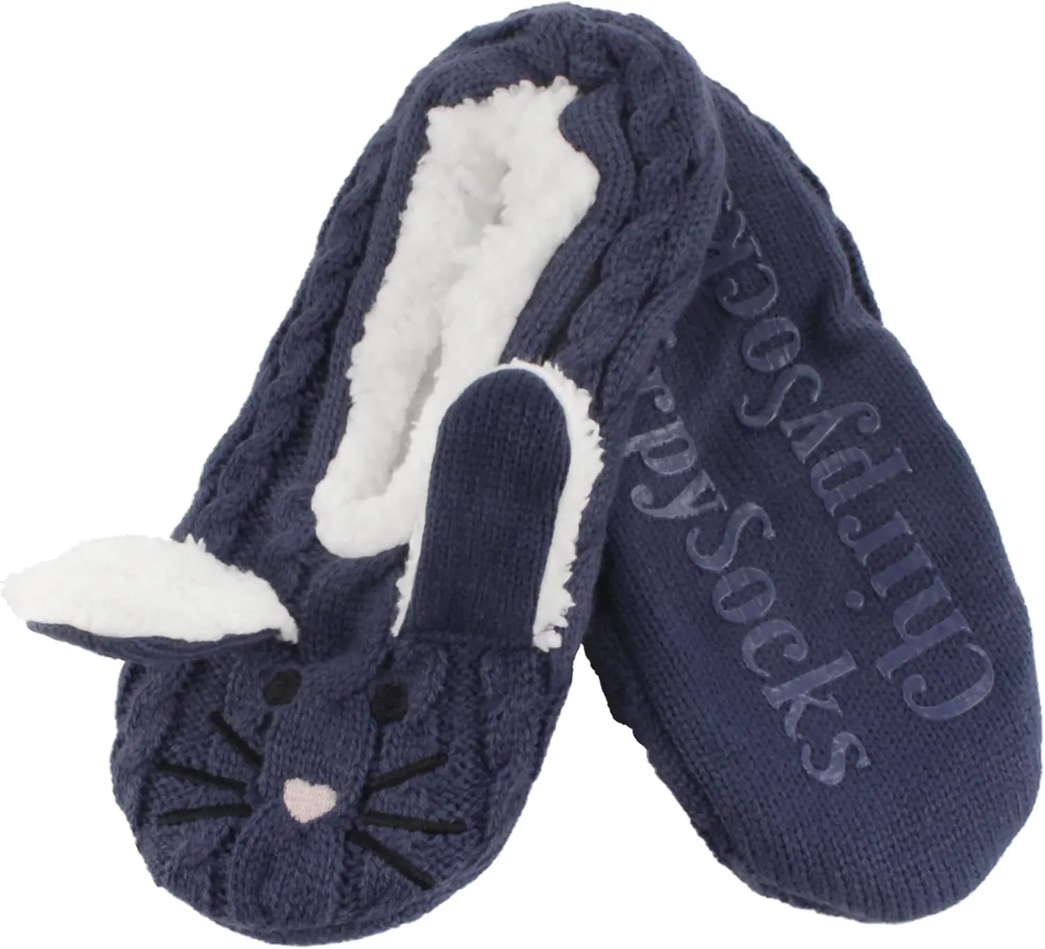 BambooMN Adult Women Super Soft Warm Cozy Fancy Yarn Slippers Non-Slip Lined Socks, Indoor Comfy House Slippers