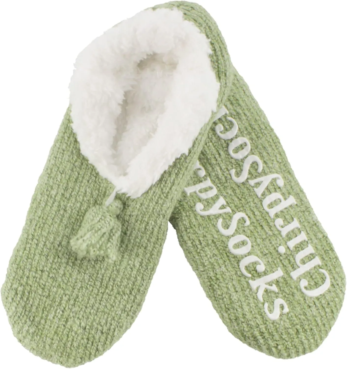 BambooMN Adult Women Super Soft Warm Cozy Fancy Yarn Slippers Non-Slip Lined Socks, Indoor Comfy House Slippers