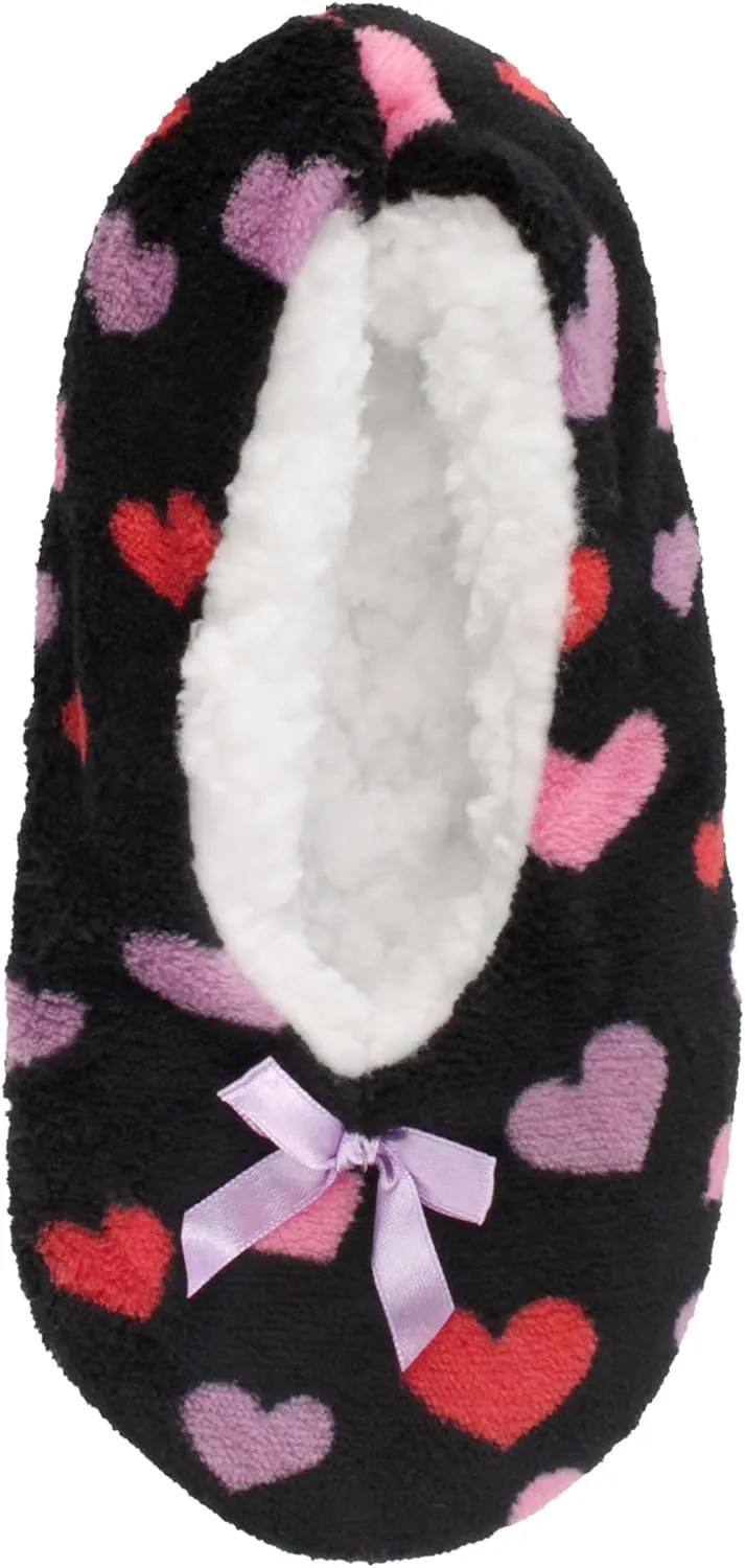 BambooMN Adult Women's Super Soft Warm Cozy Fuzzy Furry Slippers Non-Slip Lined Socks