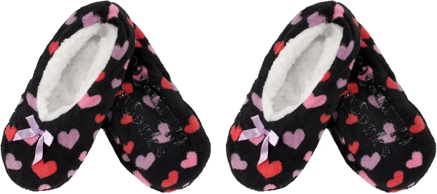 BambooMN Adult Women's Super Soft Warm Cozy Fuzzy Furry Slippers Non-Slip Lined Socks