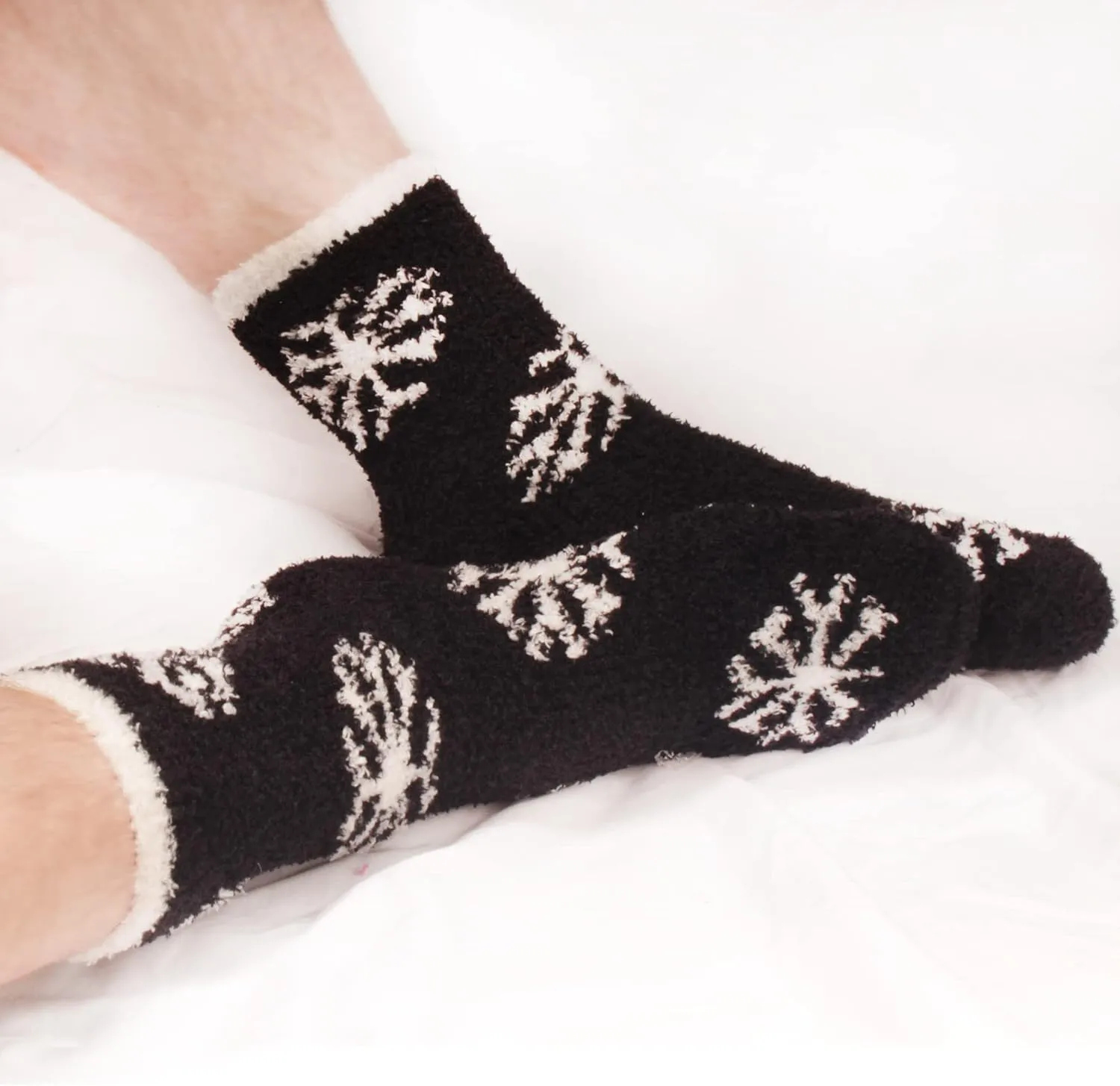 BambooMN Colorful Fuzzy Socks - Assorted Super Soft Warm Microfiber Comfy Home Socks - Value Pack