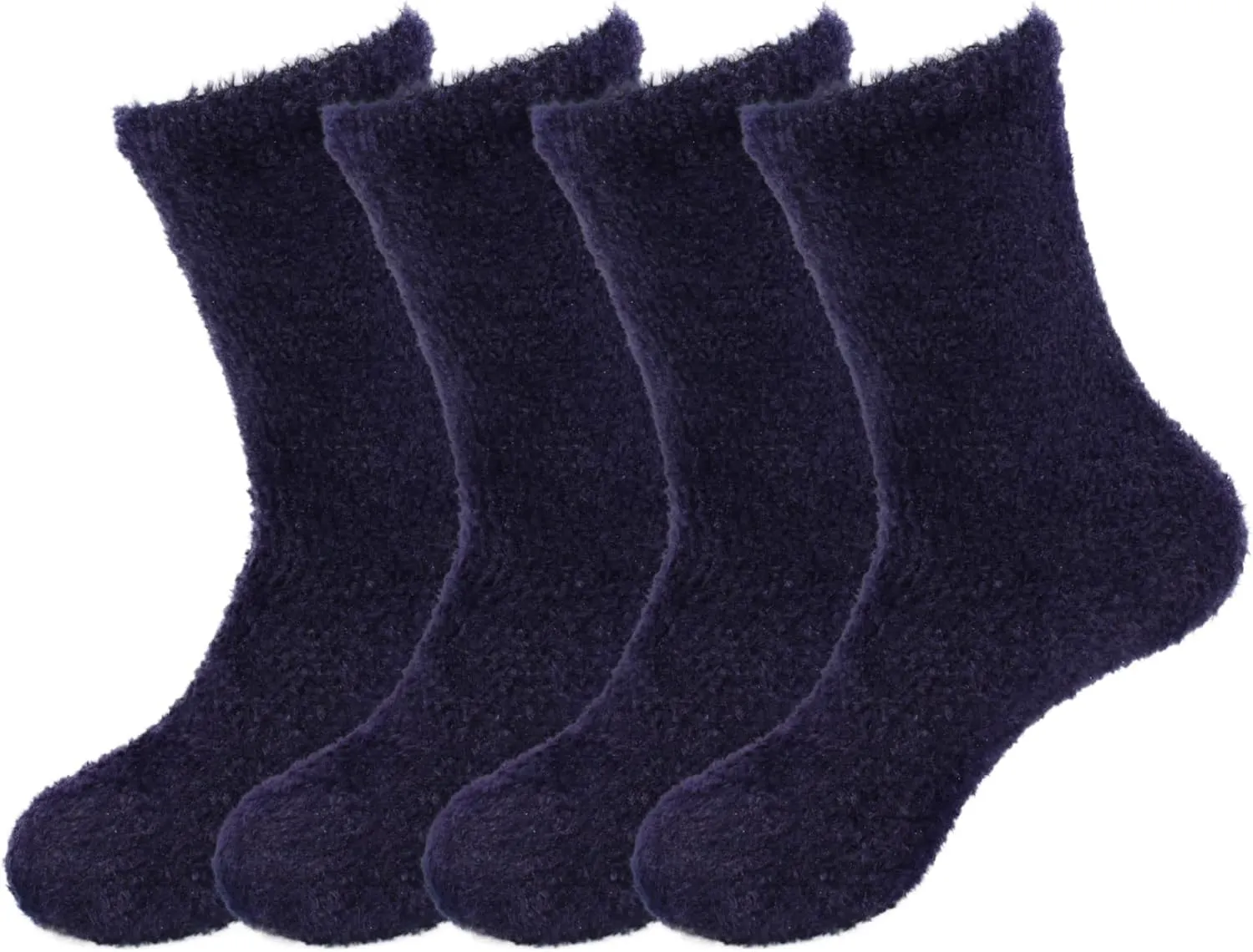 BambooMN Men's Super Comfy Soft Warm Fuzzy Socks - 4 Pair Value Packs