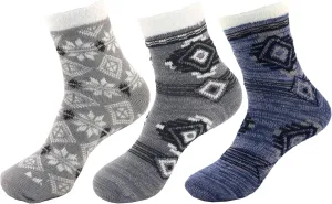BambooMN Women's Thick Vintage Pattern Cabin Crew Socks