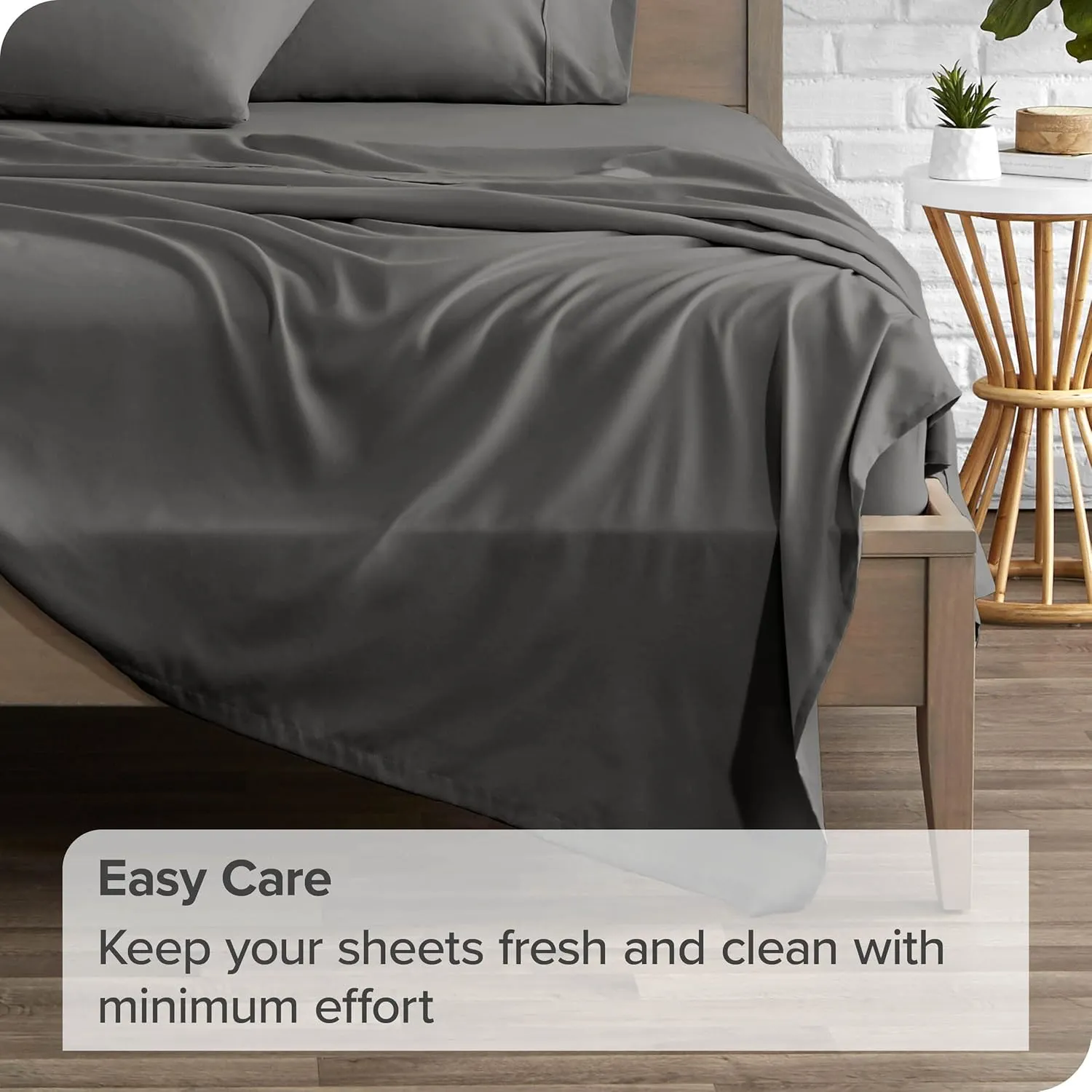 Bare Home Full Flat Sheet - Premium 1800 Ultra-Soft Top Sheet - Hotel Luxury - Double Brushed - Easy Care - 1 Full Flat Sheet Only (Full, Grey)