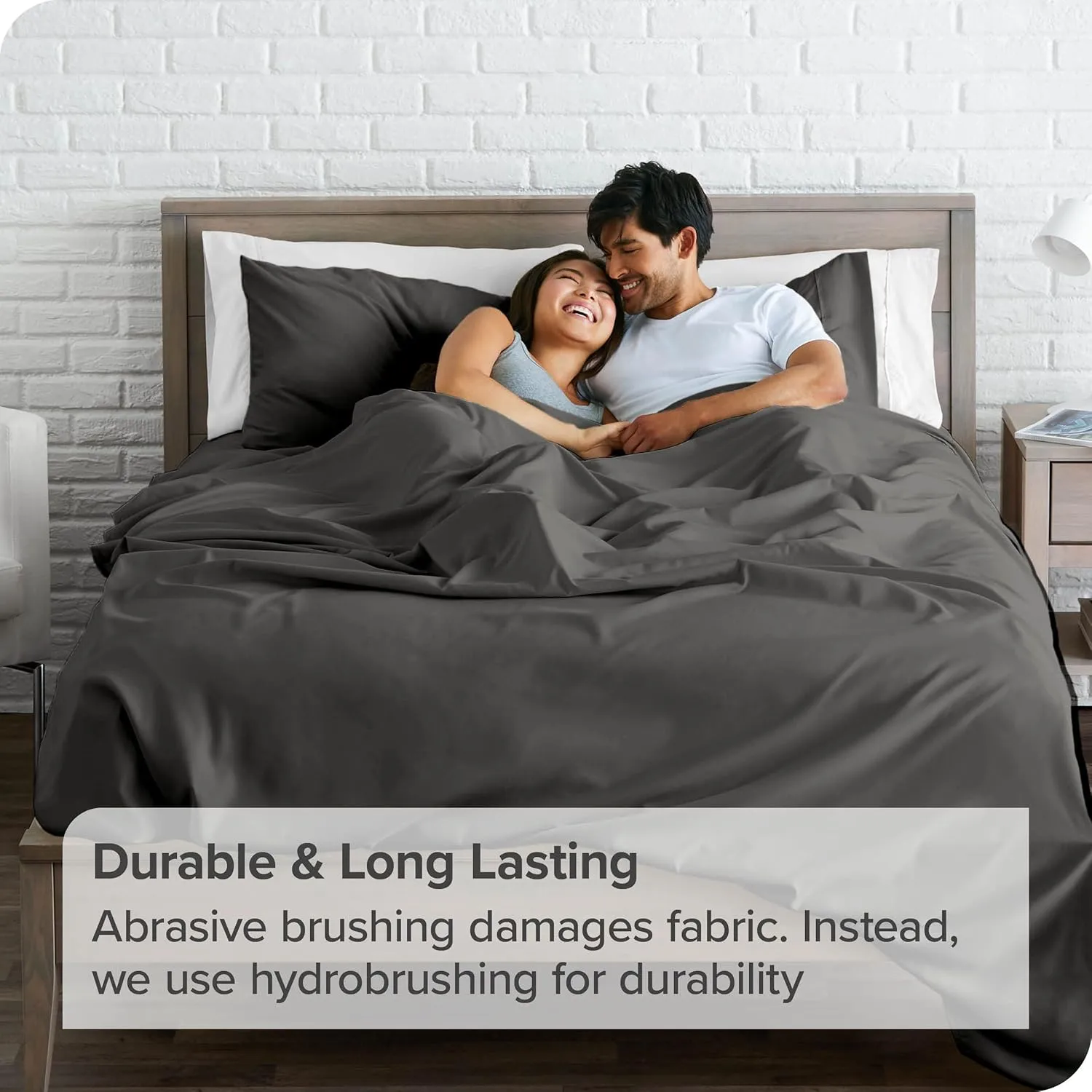 Bare Home Full Flat Sheet - Premium 1800 Ultra-Soft Top Sheet - Hotel Luxury - Double Brushed - Easy Care - 1 Full Flat Sheet Only (Full, Grey)