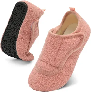 BARERUN Slippers for Women Men Wide House Diabetic Shoes for Women Men Warm Arthritis Edema Swollen Neuropathy Socks Slip on Adjustable Fuzzy Comfy Soft Womens Mens Bedroom Sliipers