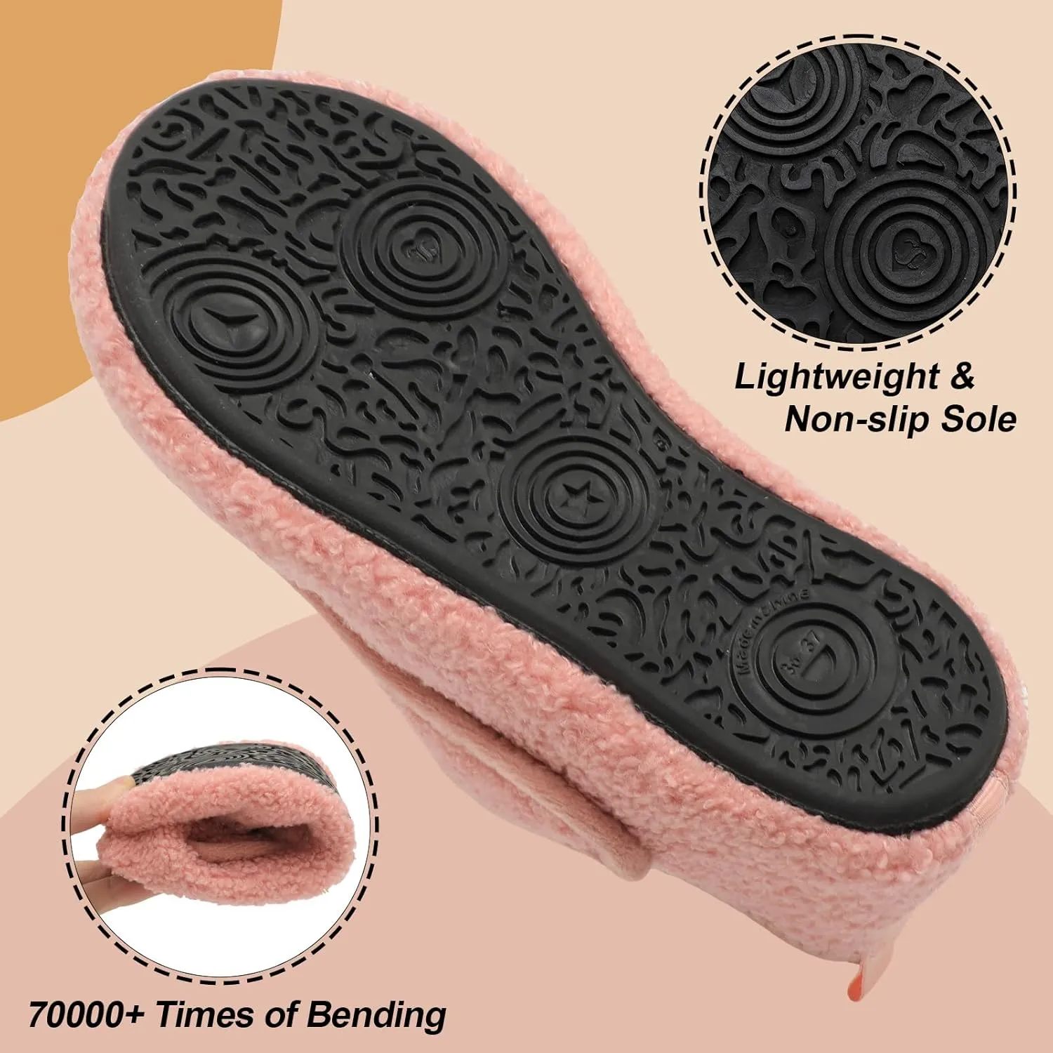 BARERUN Slippers for Women Men Wide House Diabetic Shoes for Women Men Warm Arthritis Edema Swollen Neuropathy Socks Slip on Adjustable Fuzzy Comfy Soft Womens Mens Bedroom Sliipers
