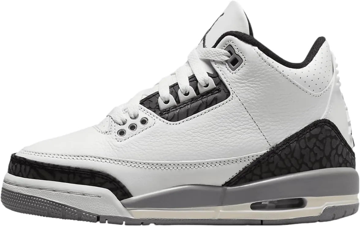 Big Kid's Air Jordan 3 Retro Summit White/Fire Red 'Cement Grey' (DM0967 106) Gradeschool GS