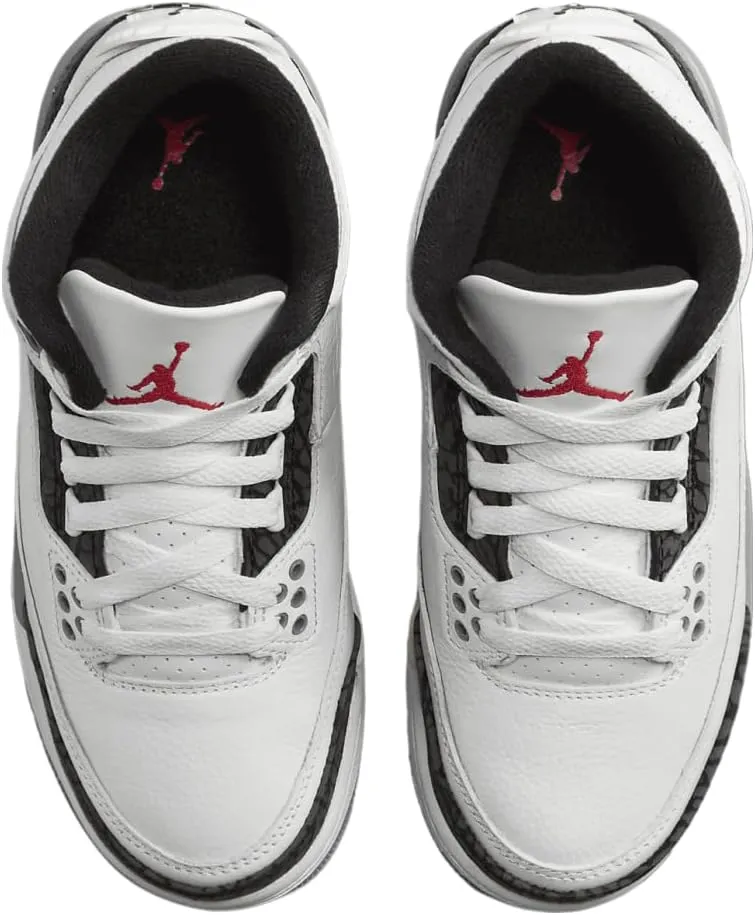 Big Kid's Air Jordan 3 Retro Summit White/Fire Red 'Cement Grey' (DM0967 106) Gradeschool GS