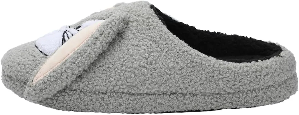 Bioworld Looney Tunes Bugs Bunny Face Adult Gray Scuff Slippers
