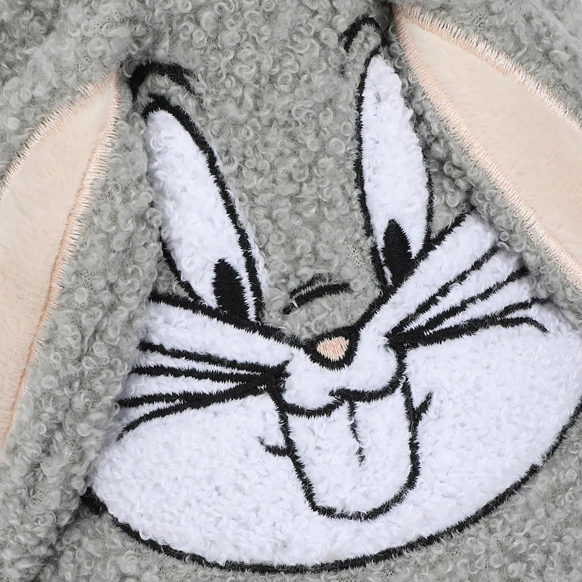 Bioworld Looney Tunes Bugs Bunny Face Adult Gray Scuff Slippers