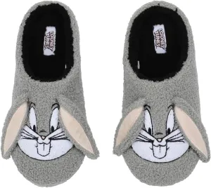 Bioworld Looney Tunes Bugs Bunny Face Adult Gray Scuff Slippers