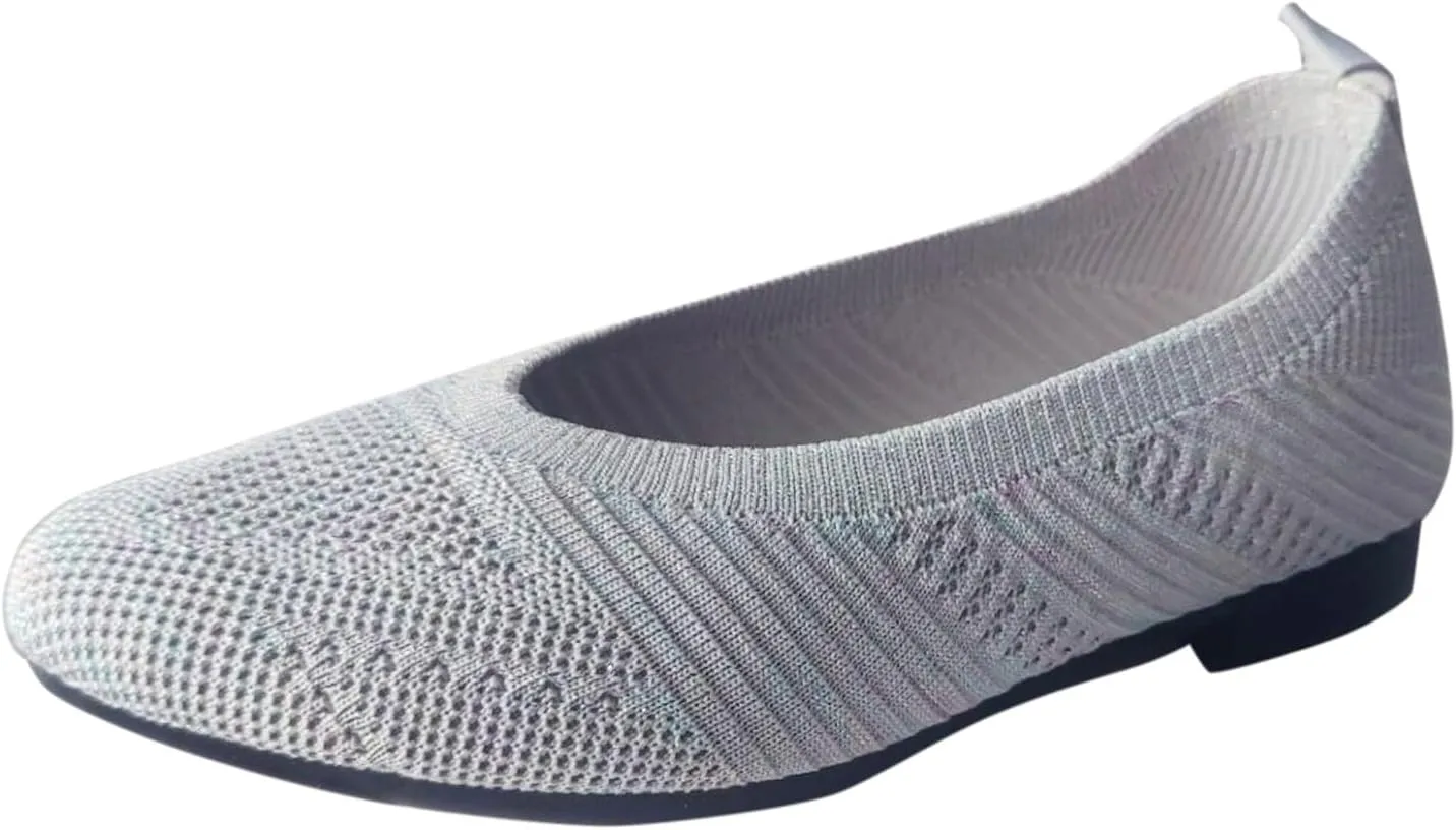 Black Flats for Women Women's Flats Flying Knitting Shoes New Shallow Flat Shoes Small Square Head Knitting Shoes Soft Sole