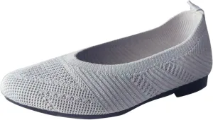 Black Flats for Women Women's Flats Flying Knitting Shoes New Shallow Flat Shoes Small Square Head Knitting Shoes Soft Sole