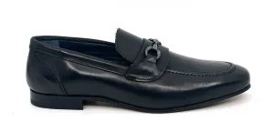 Black Men's Leather Horsebit Loafers