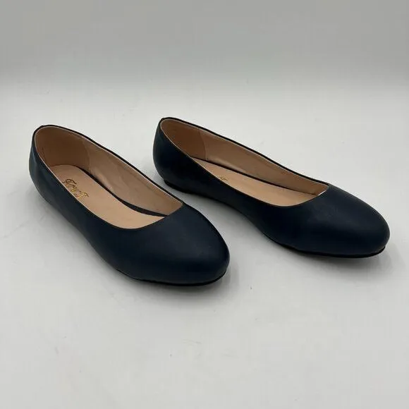 Black Women Round Toe Ballet Flats Slip on Comfy Pumps Casual Walking Work Daily