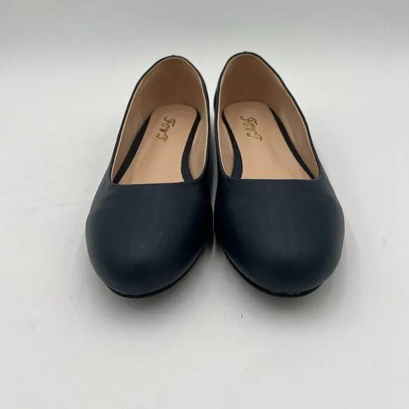 Black Women Round Toe Ballet Flats Slip on Comfy Pumps Casual Walking Work Daily