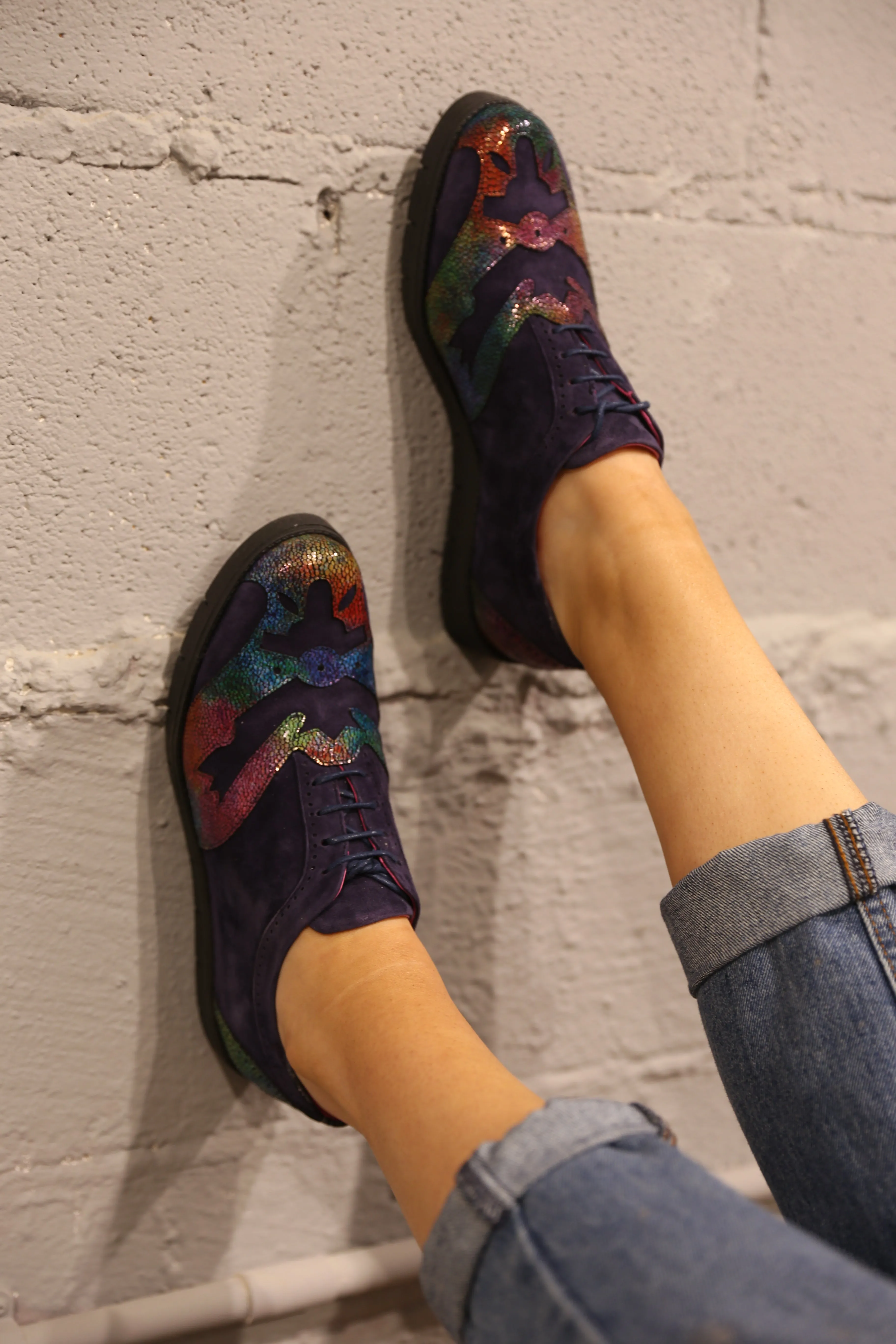 Blanc - Navy Multi lace shoe- last pair 39!