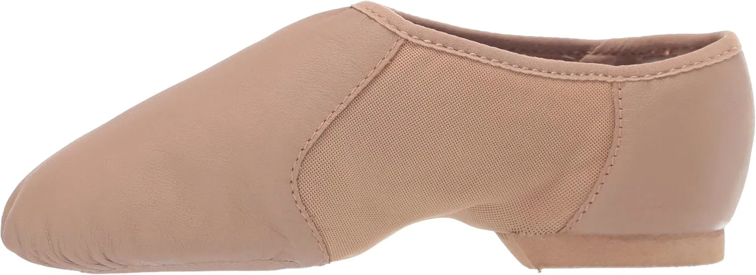 Bloch Girl's Neo-Flex Slip-On Leather Jazz Shoes Dance Shoes, Neoprene Slip-On Split Sole with EVA Forefoot and Heel Pads