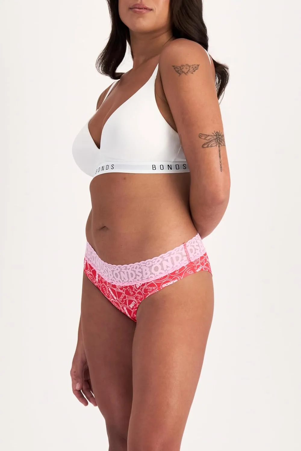 Bonds Women's Underwear Pack, Lace-top Icons Cheeky Panties for Women, Stretchy Cotton-blend Underwear, 3-pack