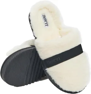BORN Clog or Scuff Womens Slippers with Memory Foam and Non-Slip Sole, Soft and Comfy Bedroom Slippers for Women