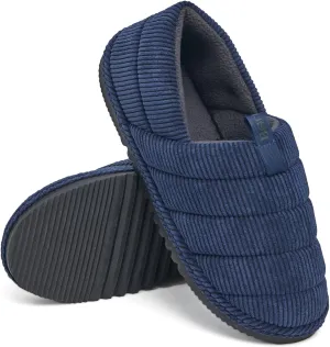 BORN Quilted Corduroy or Plaid Mens Slippers, Fleece or Sherpa-Lined House Slippers for Men, Gifts for Him