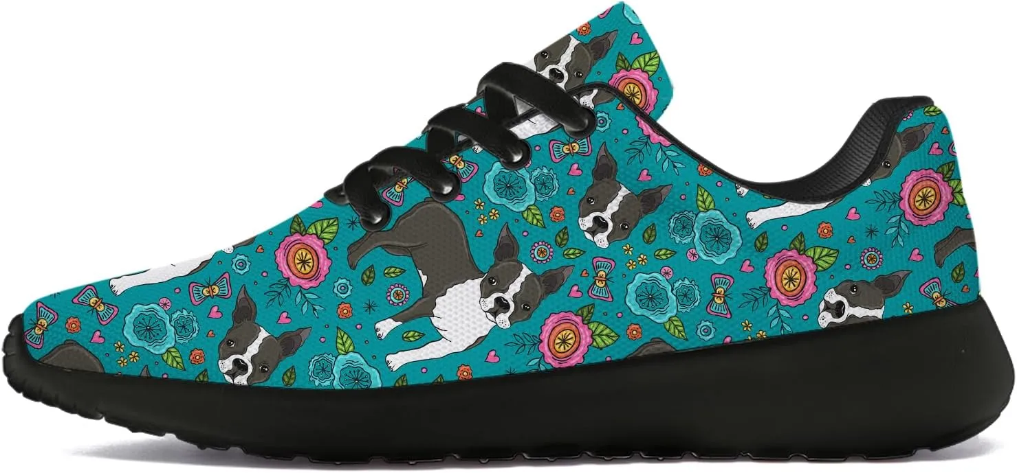 Boston Terrier Print Running Shoes for Women Men Tennis Walking 3D Print Sneakers Gifts for Mom Dad