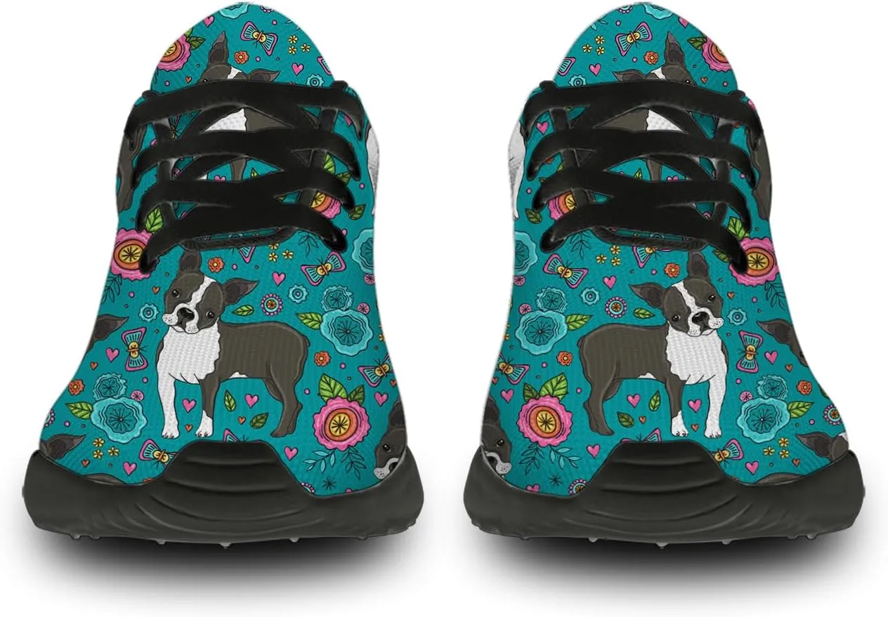 Boston Terrier Print Running Shoes for Women Men Tennis Walking 3D Print Sneakers Gifts for Mom Dad