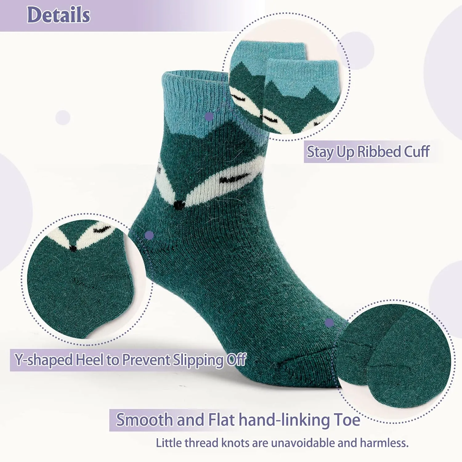 Boys Wool Socks Kids Thick Winter Warm Socks Thermal Crew Socks for Boys Space 6 Pack