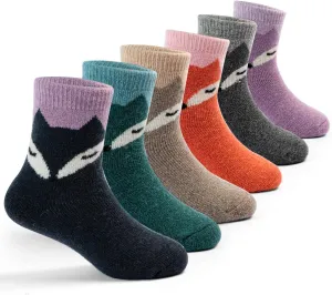 Boys Wool Socks Kids Thick Winter Warm Socks Thermal Crew Socks for Boys Space 6 Pack