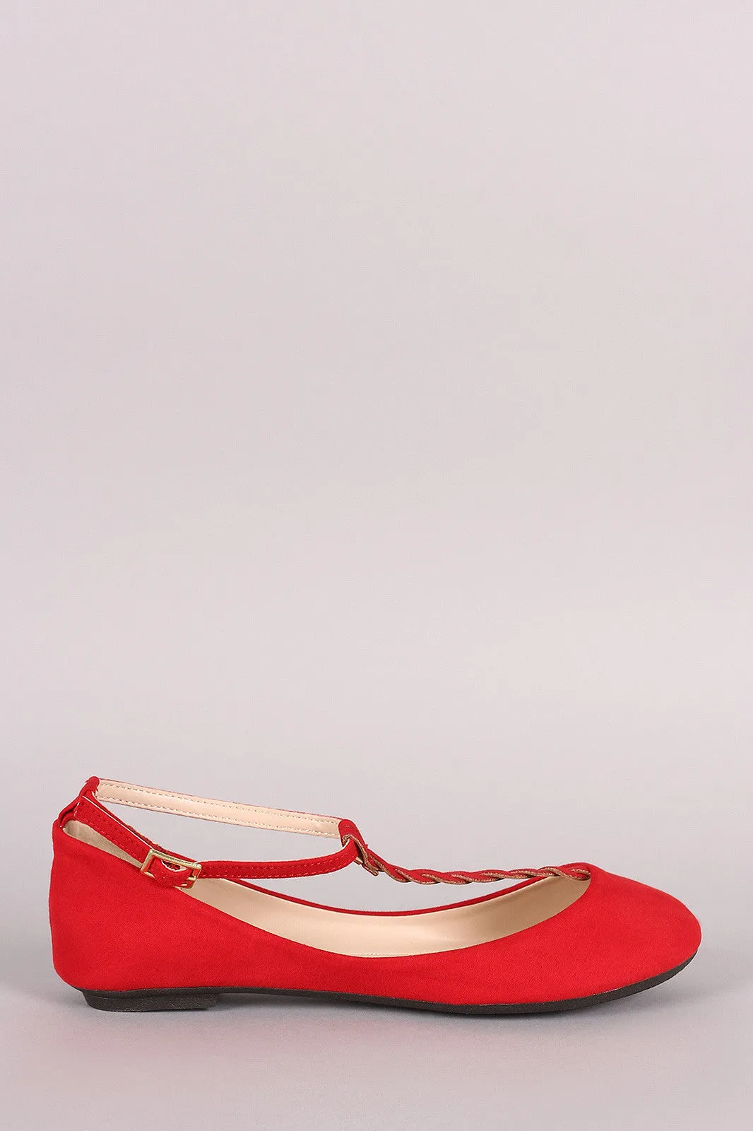 Braided Exclusive choices Digital-first Suede Flat Bamboo T-Strap Ballet
