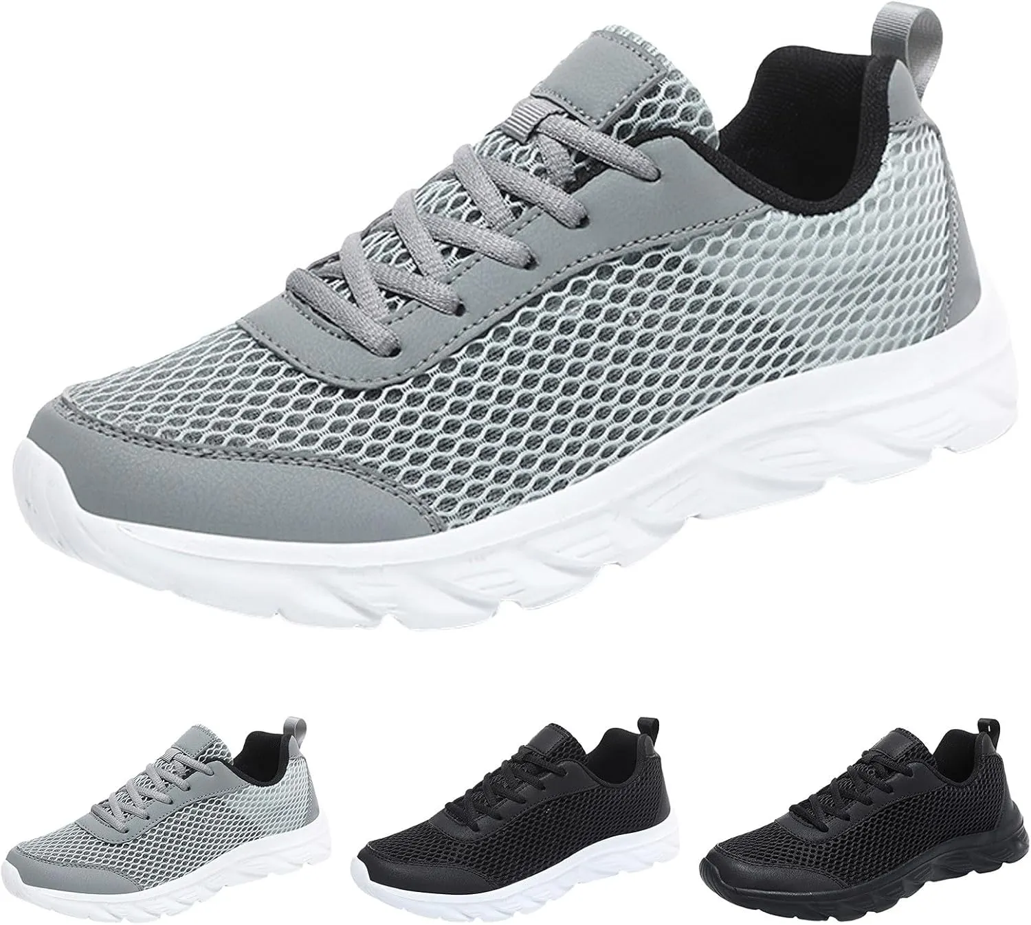 Breathable Mesh Men's Lace-Up Sneakers Lightweight Comfortable Running Shoes with Cushioned Midsole for Gym, Jogging & Casual Wear Fashionable New Pattern Couple Sneaker