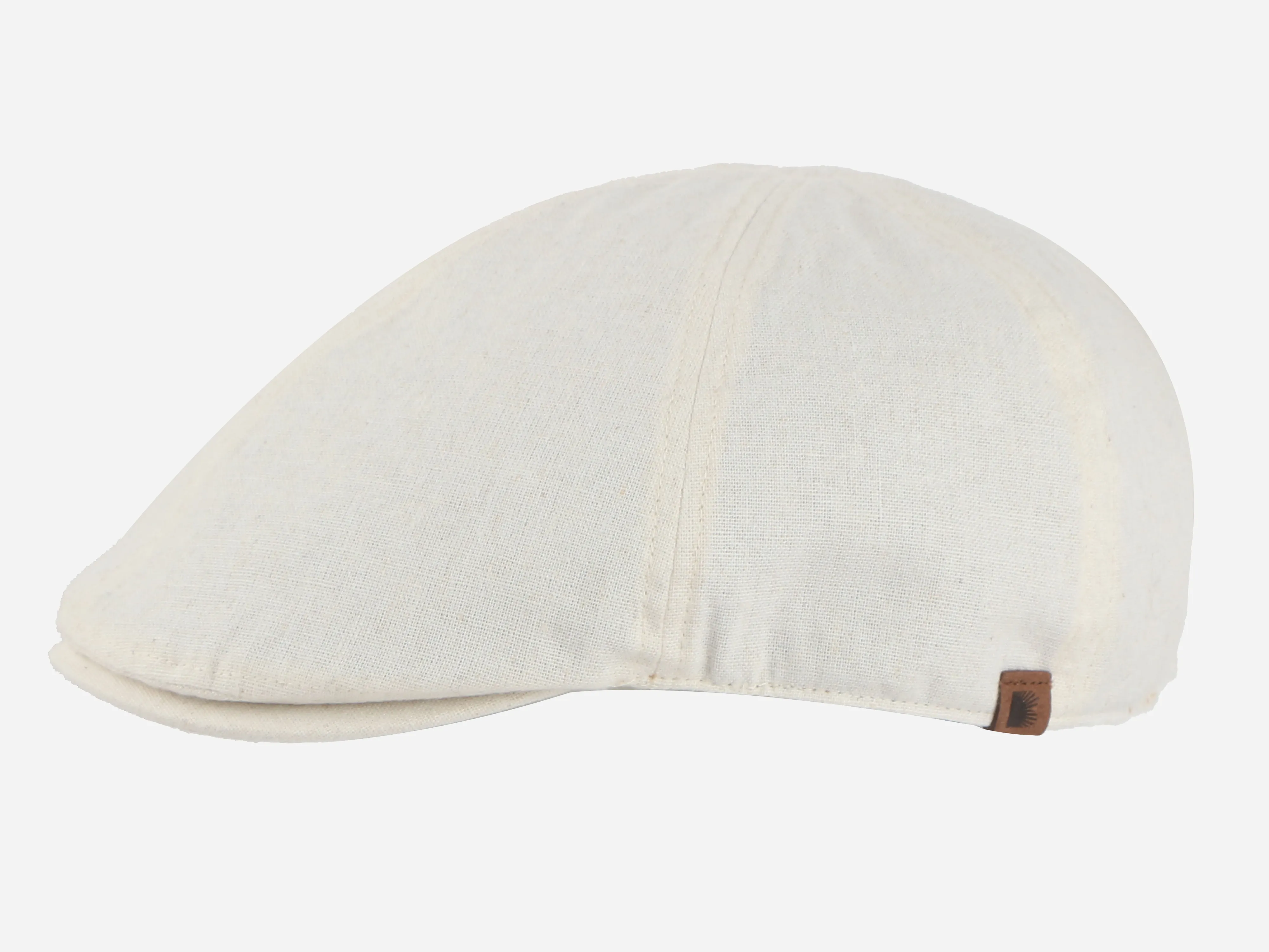 Brim&Brawn Flat Cap in Cream Cotton