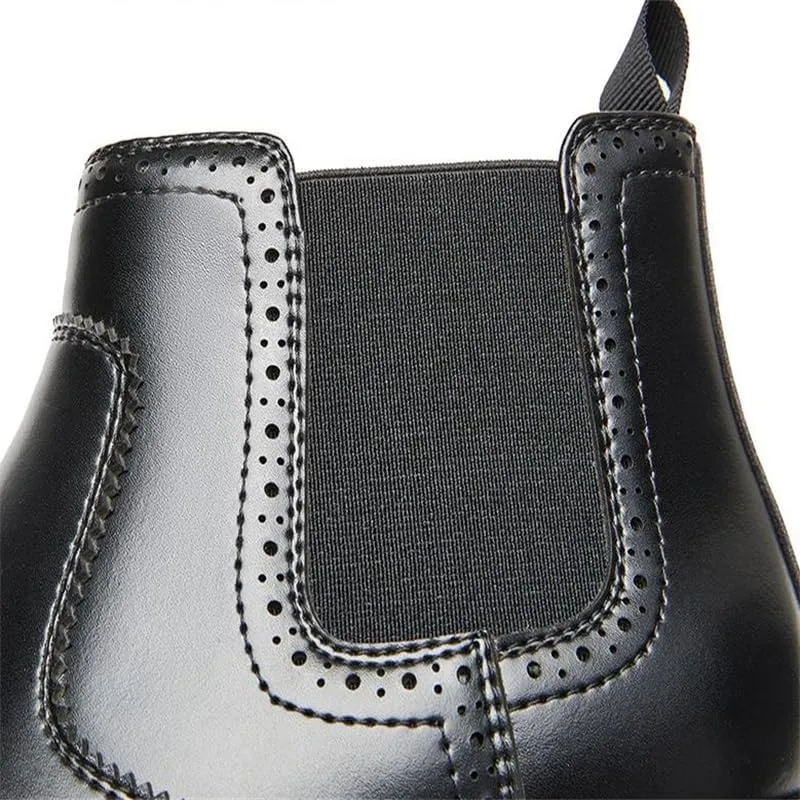 British Casual Business Chelsea Boots Cigarette Boots Boots Round Toe Non-Slip Shock-Absorbing Wear-Resistant Sole Horseshoe Heel(White-Patch Five-Pointed star4,6)