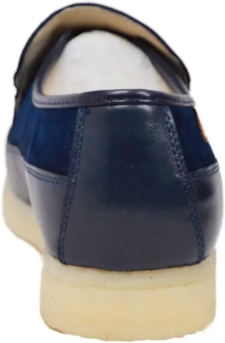 British Collection Power Plus Men Suede Comfortable Slip-on Shoes with Stunning Gold B Ornament