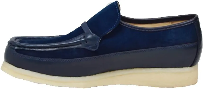 British Collection Power Plus Men Suede Comfortable Slip-on Shoes with Stunning Gold B Ornament