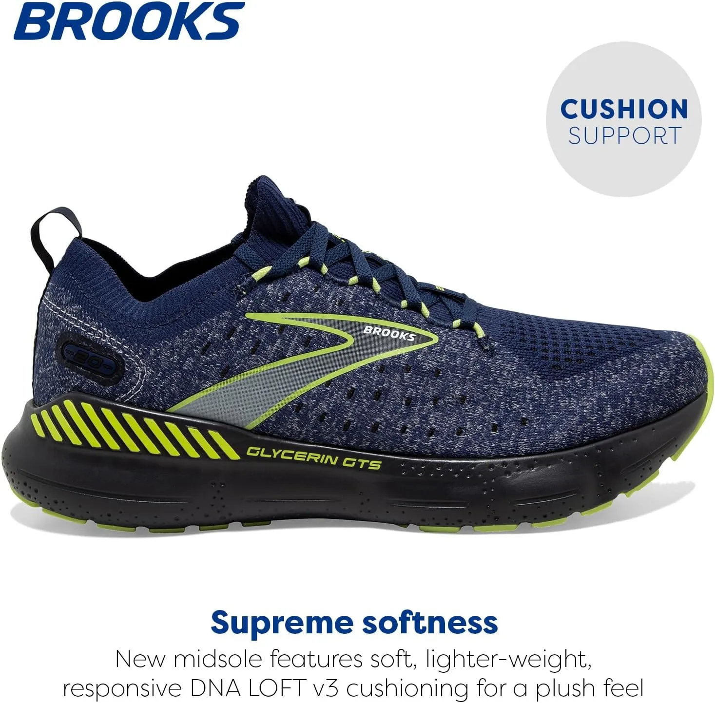 Brooks Men’s Glycerin StealthFit GTS 20 Supportive Running Shoe