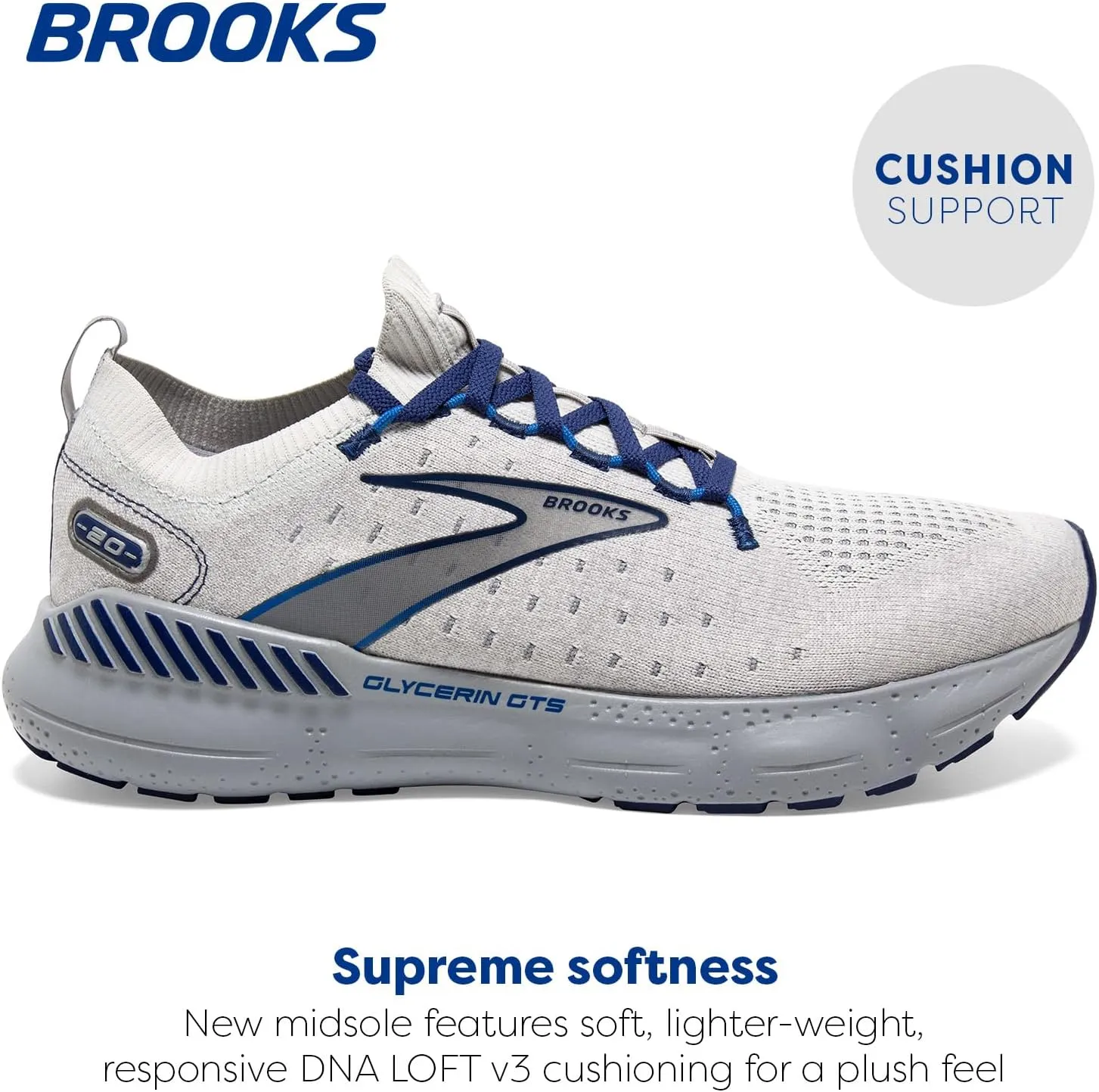 Brooks Men’s Glycerin StealthFit GTS 20 Supportive Running Shoe