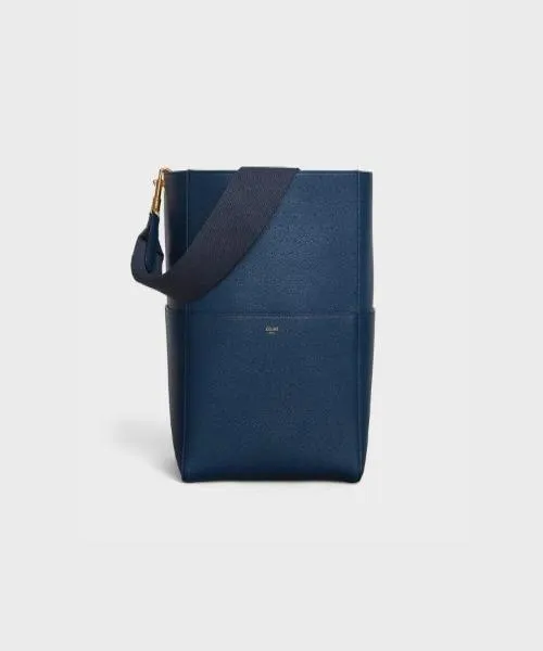 Bucket Celine Blue Deep Big savings event Grained Top-quality at low price Soft In Sangle Calfskin Bag