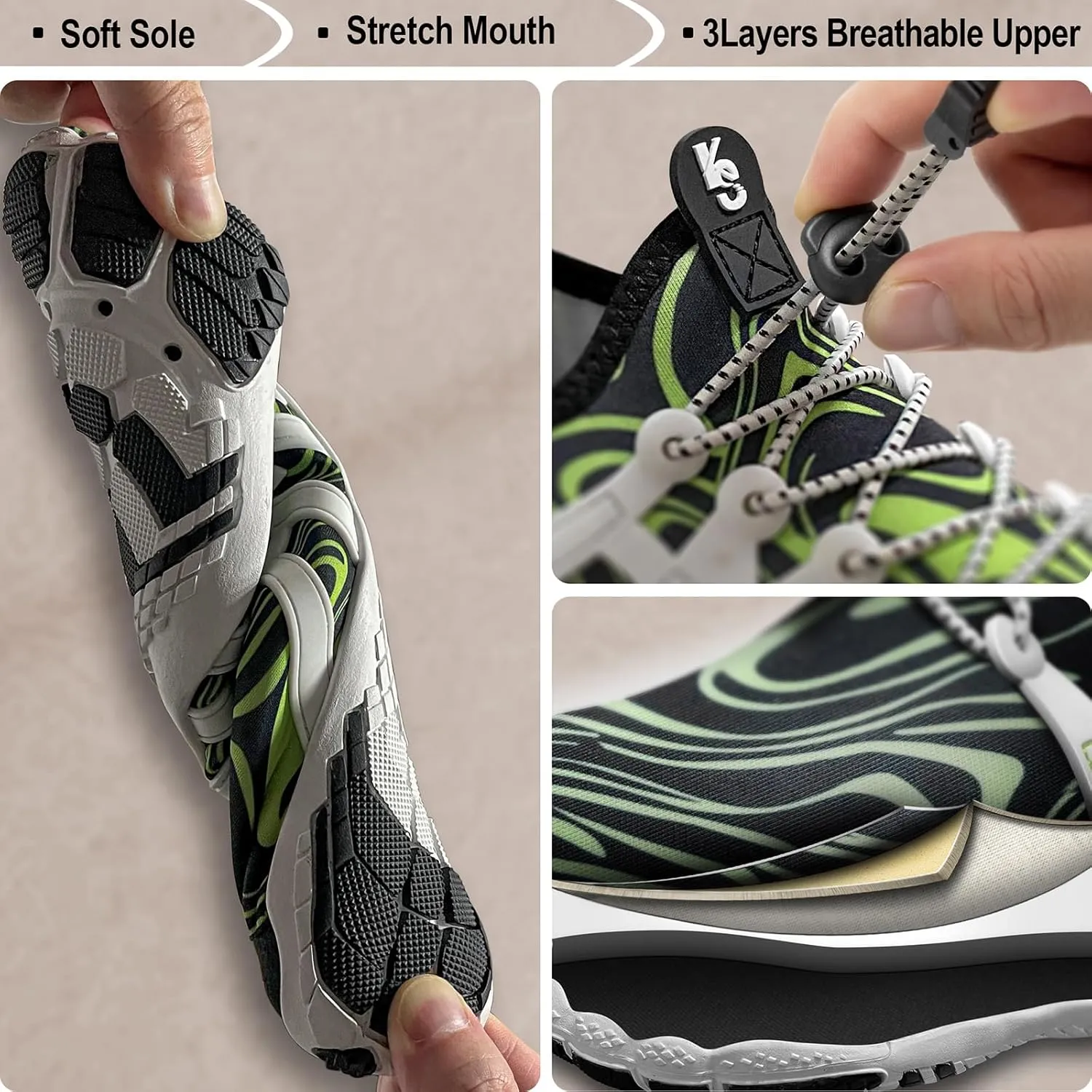 BULLIANT Water Shoes Men, Unisex Barefoot Aqua Shoes for Men Women Hiking Swimming Shoe