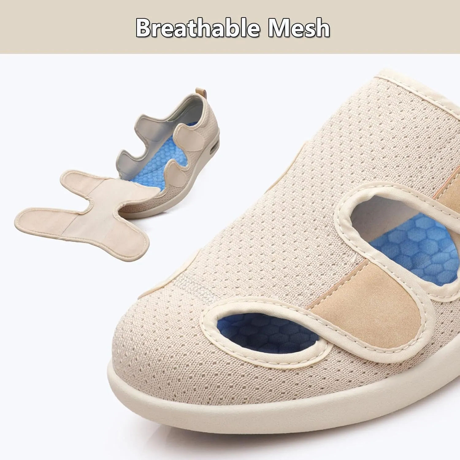 bumuam Diabetic Shoes for Elderly Men,Outdoor Walking Sneakers Orthopedic Lightweight Comfy Casual Slippers for Elderly Swollen Feet Arthritis Recovery