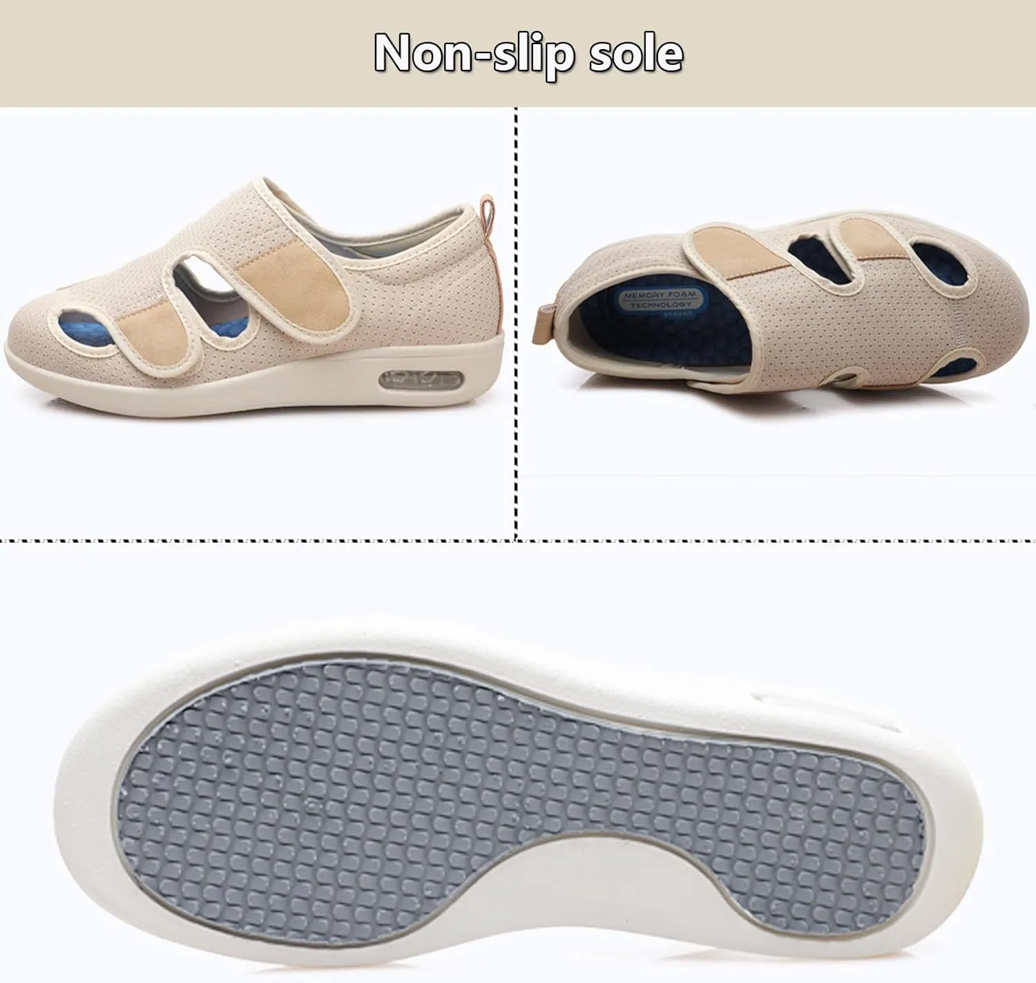 bumuam Diabetic Shoes for Elderly Men,Outdoor Walking Sneakers Orthopedic Lightweight Comfy Casual Slippers for Elderly Swollen Feet Arthritis Recovery