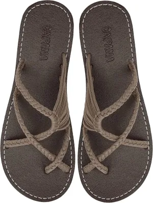 Capana Woven Women's Flat Sandals - Strappy Braided Beach Sandals for Dressy Summer, Rope Bohemian Spring Casual Womens Shoes, Comfy Boho Flats for Teen Girls Oceanbliss