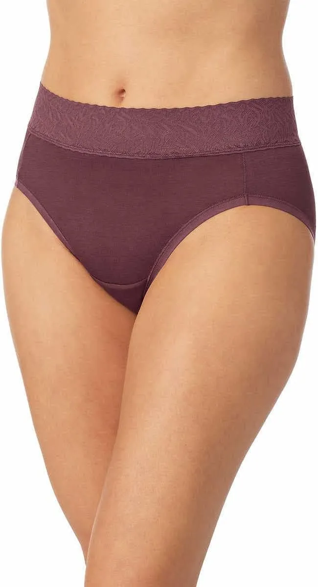 Carole Hochman Womens 5-Pack Midnight Lace Waistband Hi-Cut Briefs