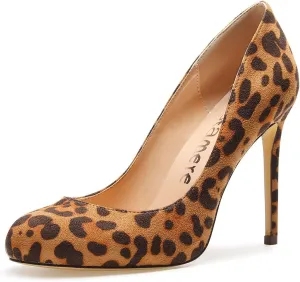 Castamere Womens High Heels Round Toe Slip-On Pumps Stilettos 10CM