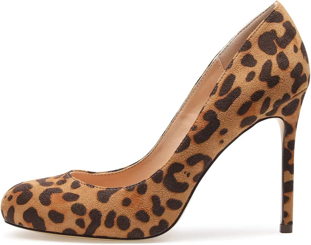 Castamere Womens High Heels Round Toe Slip-On Pumps Stilettos 10CM