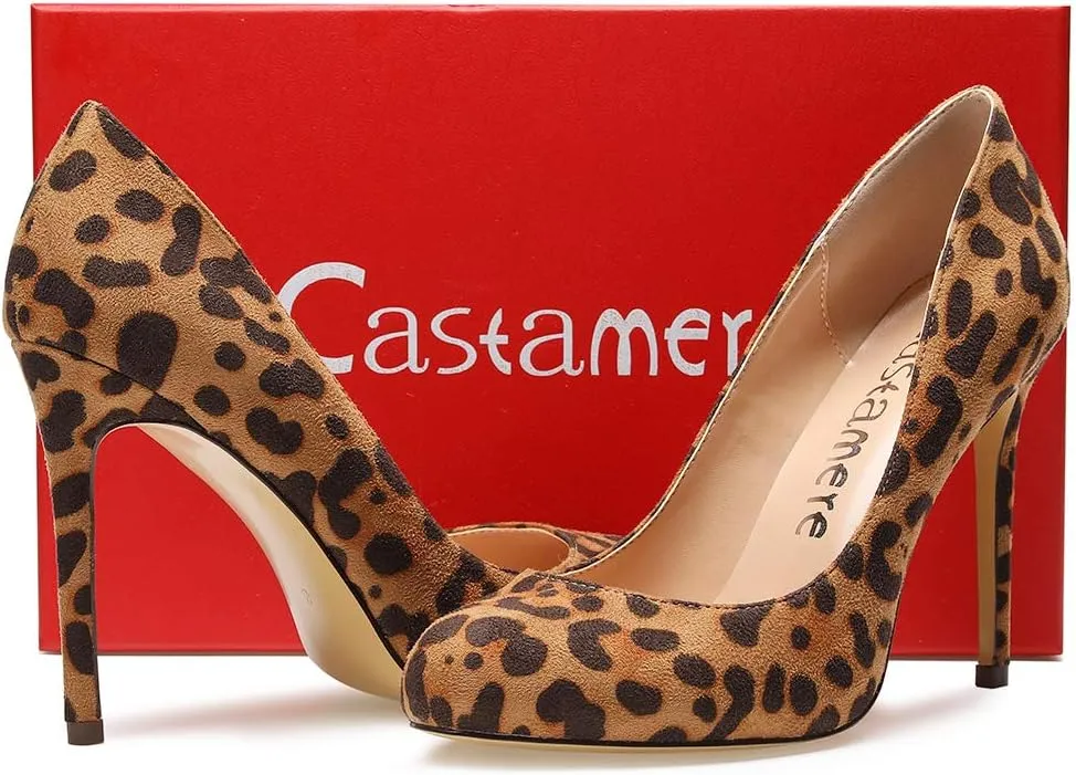 Castamere Womens High Heels Round Toe Slip-On Pumps Stilettos 10CM
