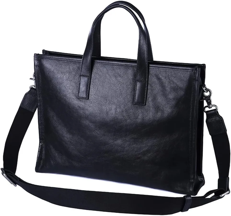 Casual Handbag Men's Business Briefcase Horizontal Paragraph Of Cowhide Soft Leather Shoulder Crossbody Bag
