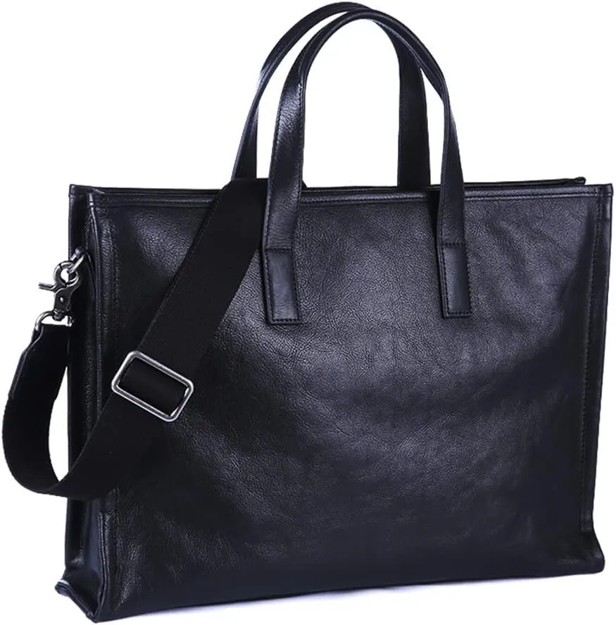 Casual Handbag Men's Business Briefcase Horizontal Paragraph Of Cowhide Soft Leather Shoulder Crossbody Bag