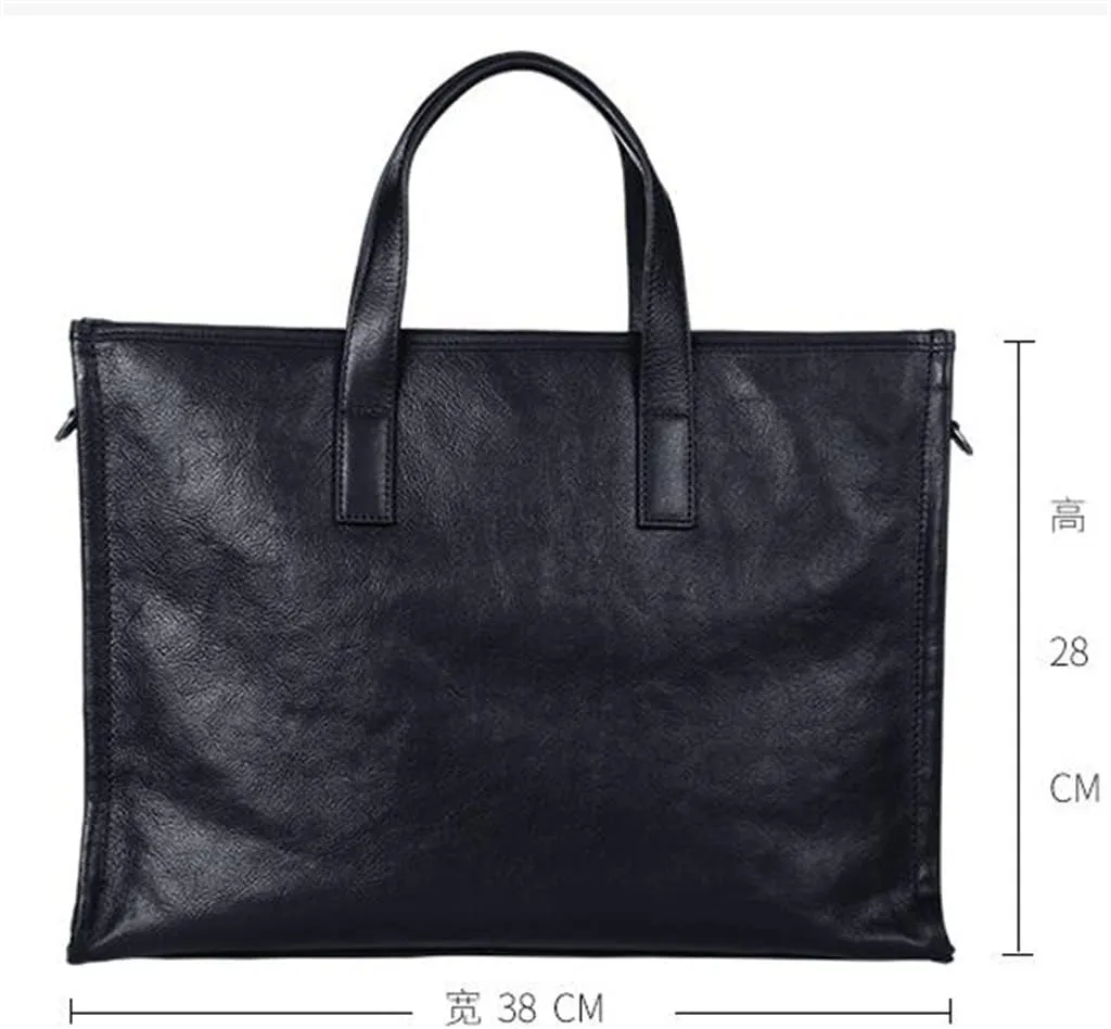 Casual Handbag Men's Business Briefcase Horizontal Paragraph Of Cowhide Soft Leather Shoulder Crossbody Bag